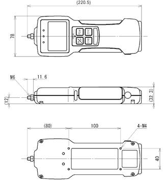 Z2系列多功能内置传感器推拉力计结构尺寸图